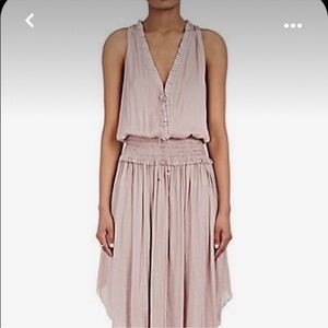 Ulla Johnson sleeveless ruched waist flowy dusty pink dress Size 4